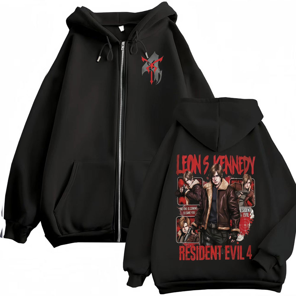 Esports Gaming Jacket - Leon Kennedy Zip Up Hoodie Resident