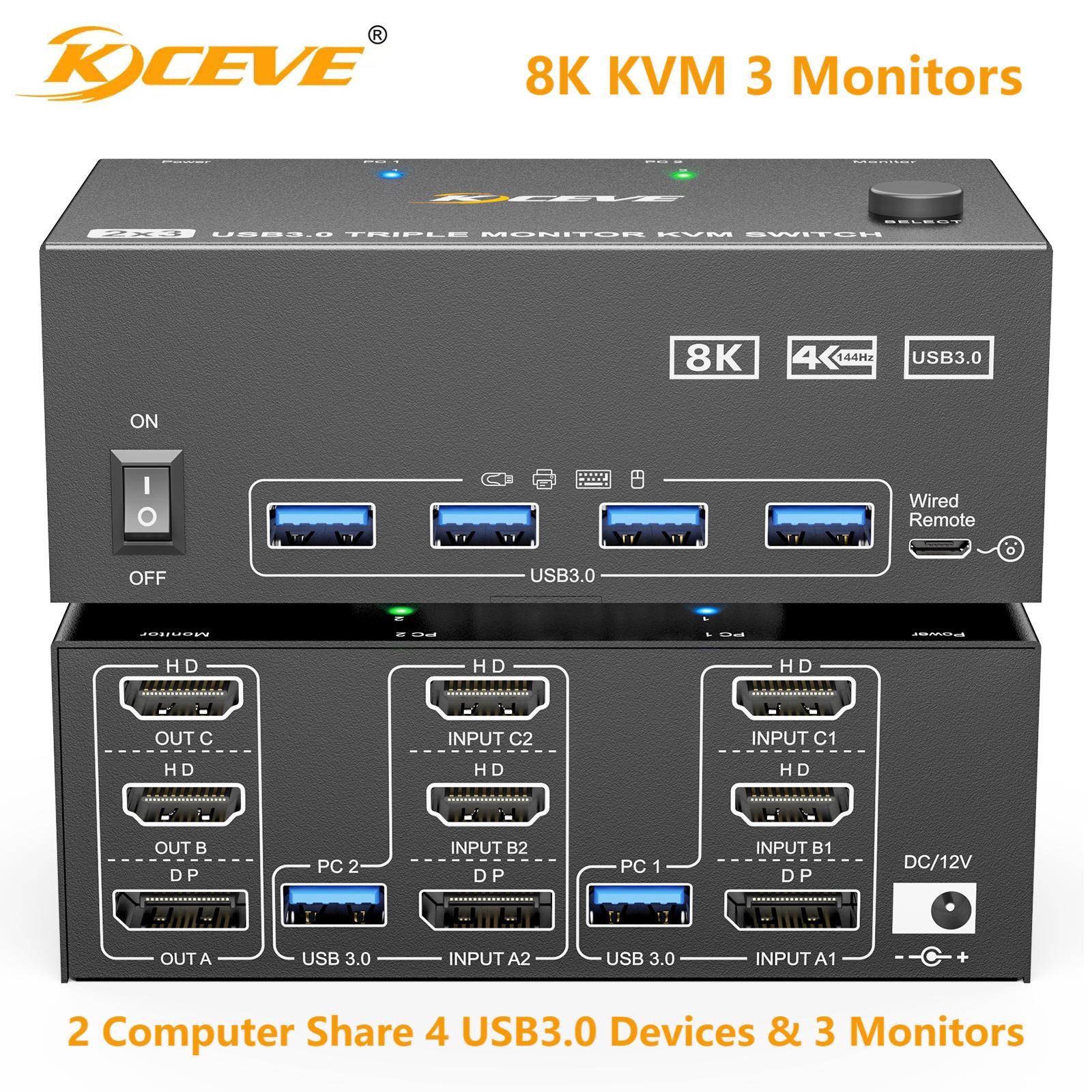 Esports Gaming Hub - KCEVE 8K Tripe 3 Monitors KVM