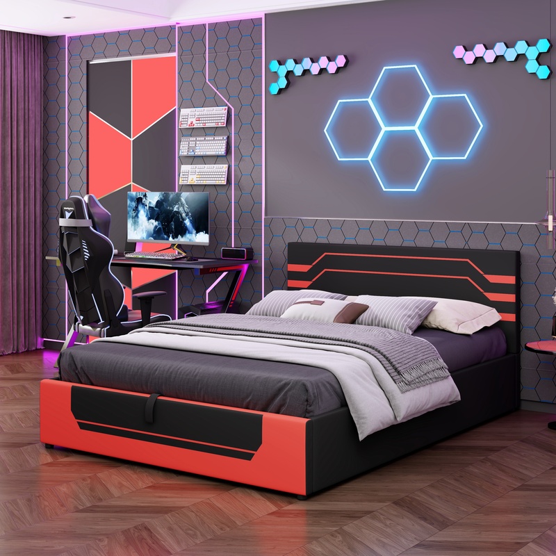 Esports Gaming Bed - Modern Hydraulic Storage Gaming Bed Frame,