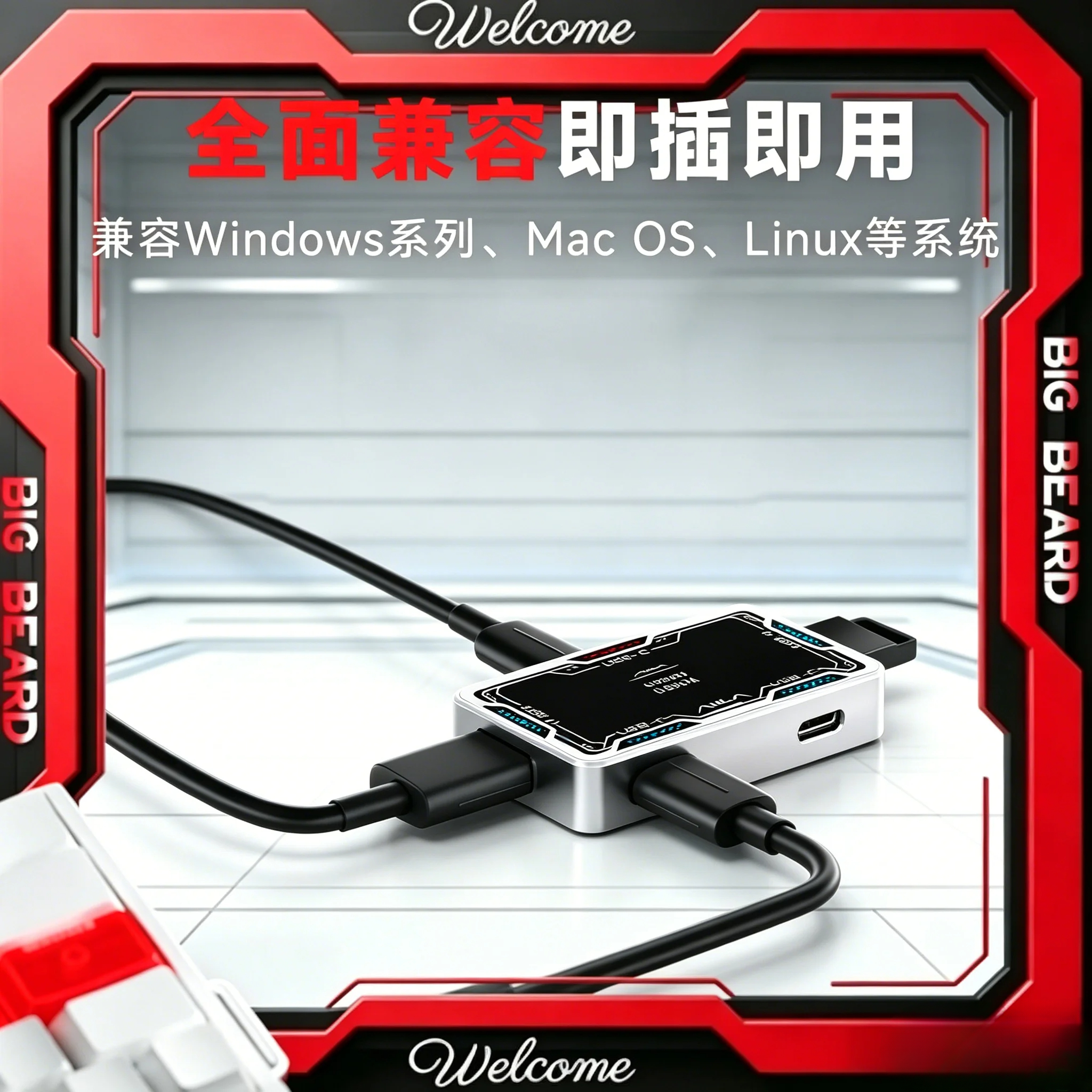Esports Gaming Hub - AULA USB Hub 8K Desktop Docking