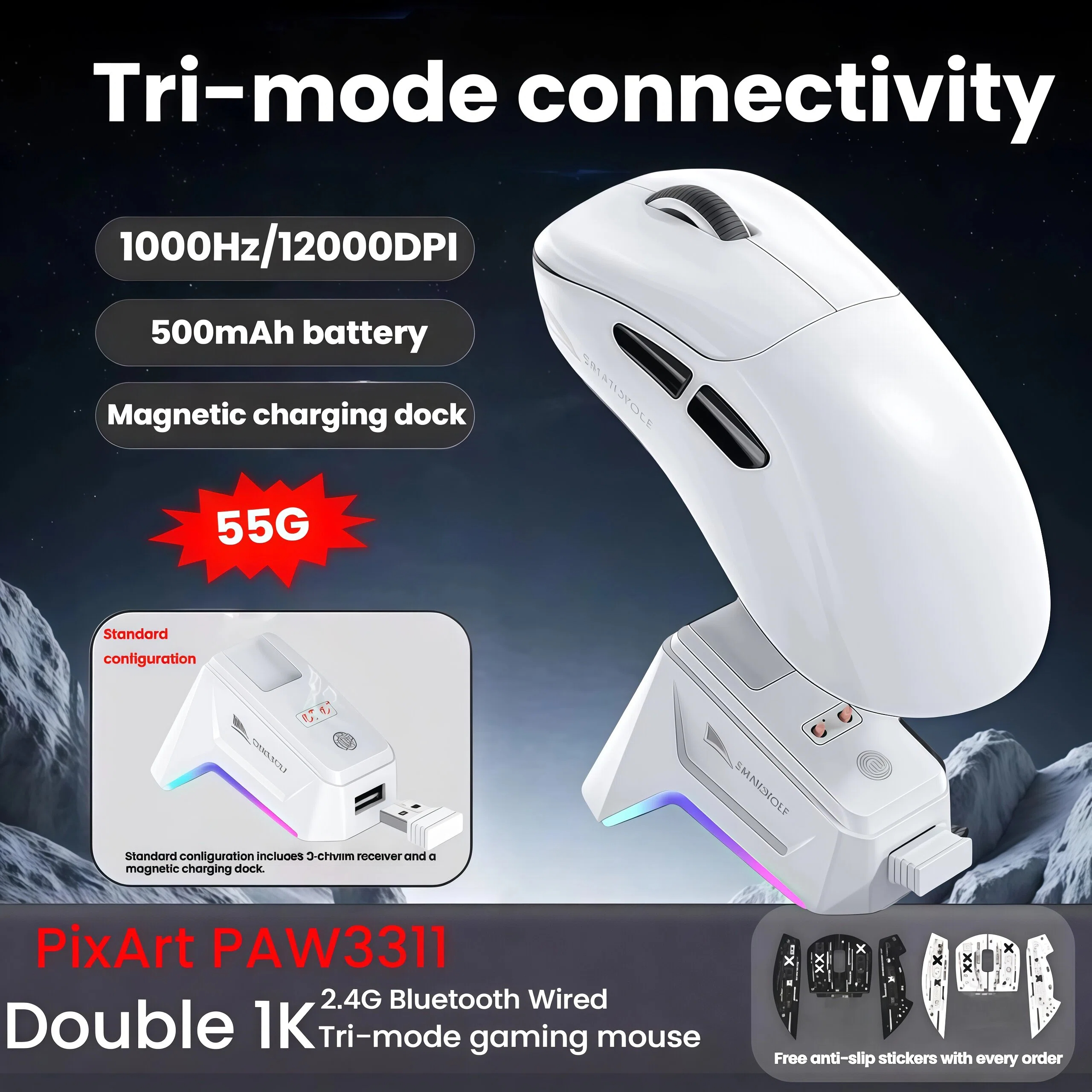 Esports Gaming Laptop - SMAILWOLF M5 Bluetooth Wireless Mouse Gaming