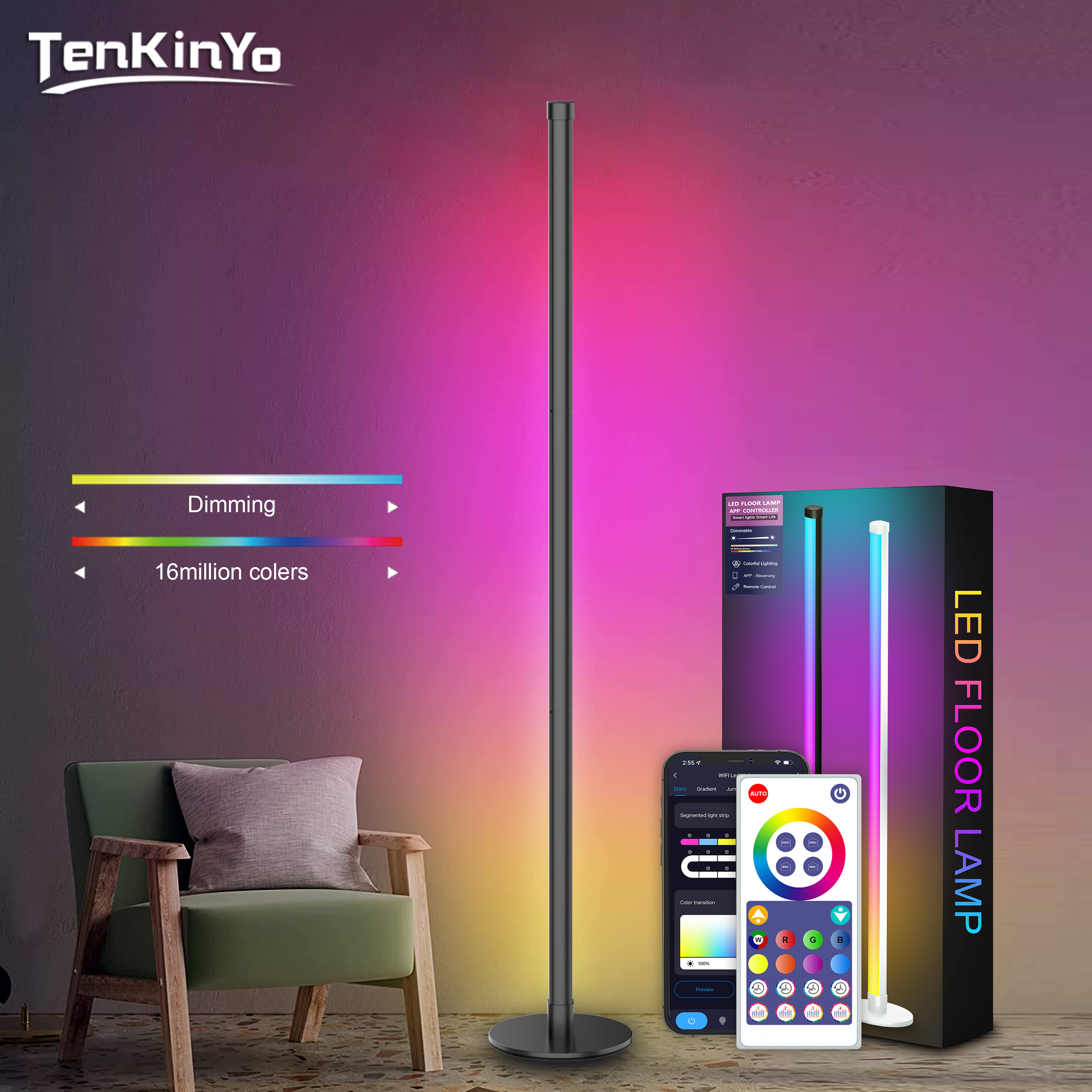 RGBIC Corner Floor Lamp  Smart – Esports Gaming Bed Bewertung und Preis