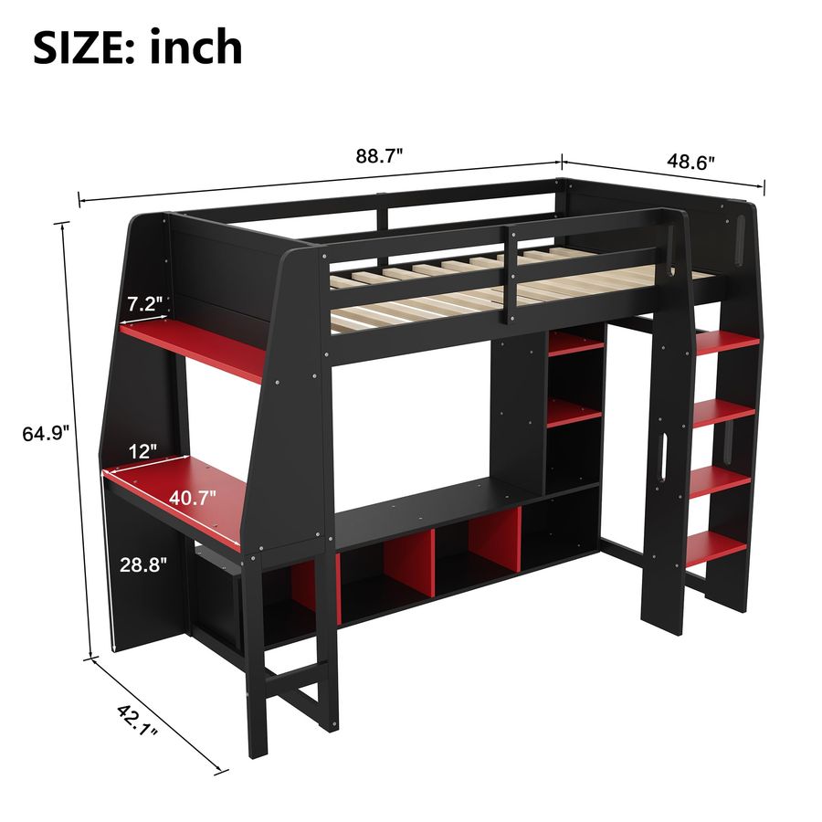 Wooden Twin Loft Bed with Gami – Esports Gaming Bed Bewertung und Preis