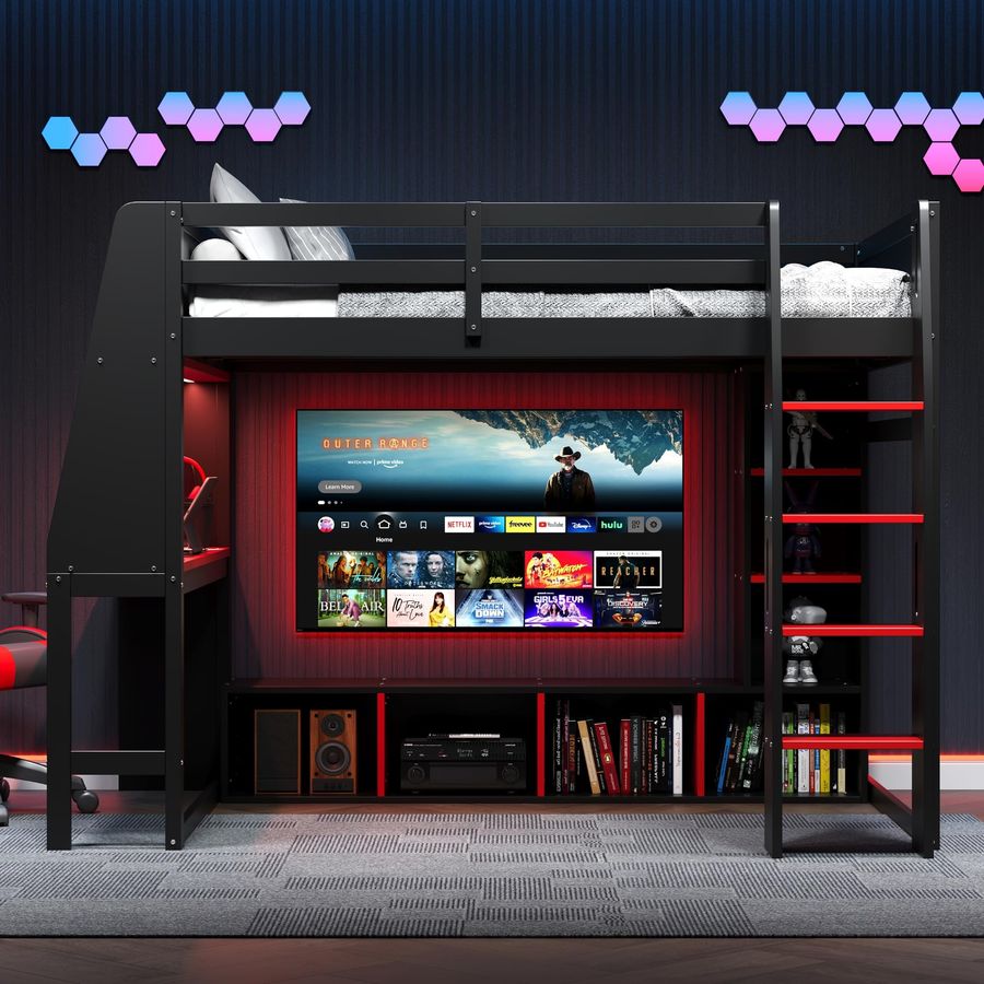 Wooden Twin Loft Bed with Gami – Esports Gaming Bed Bewertung und Preis