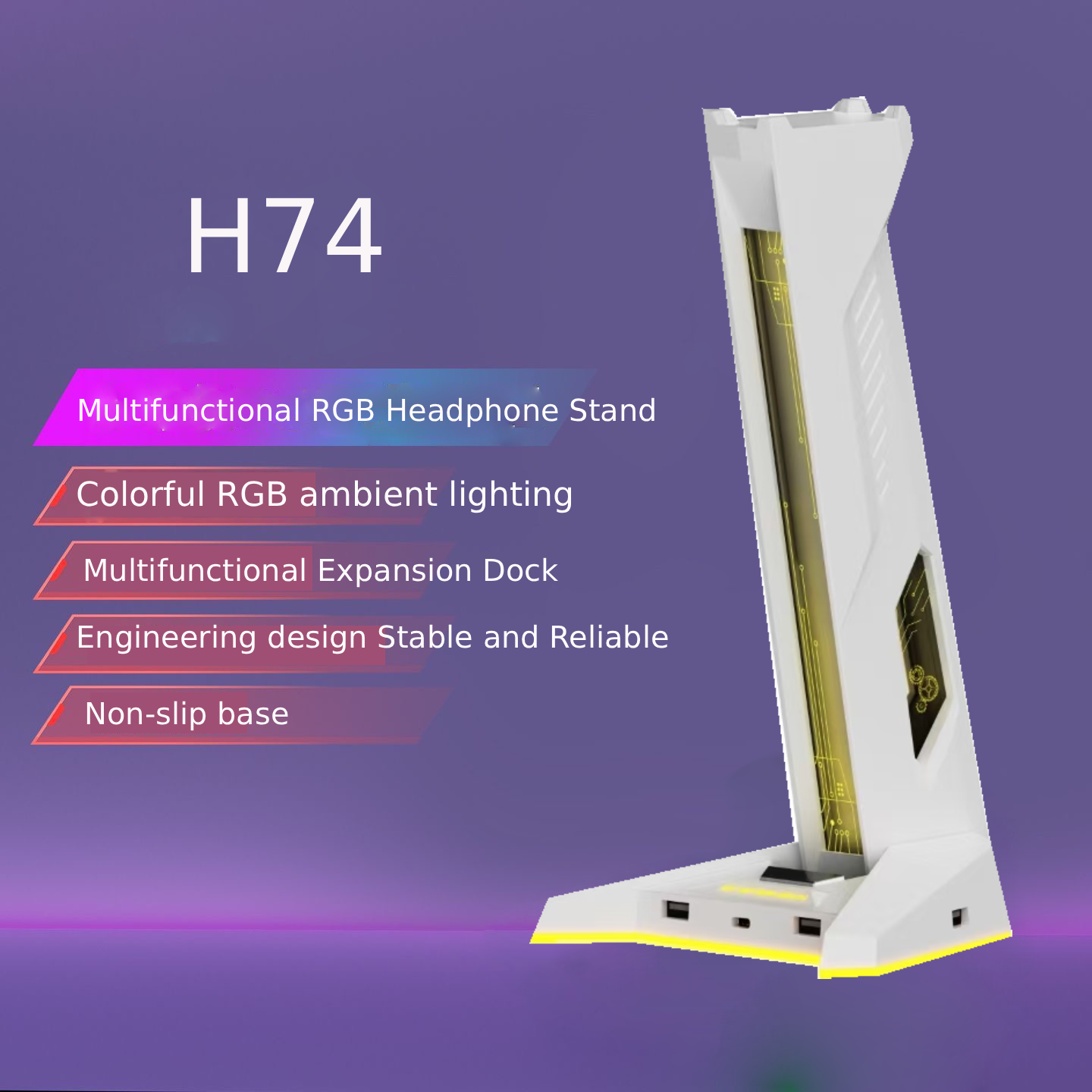 H74 RGB Headphone Stand with U – Esports Gaming Hub Bewertung und Preis
