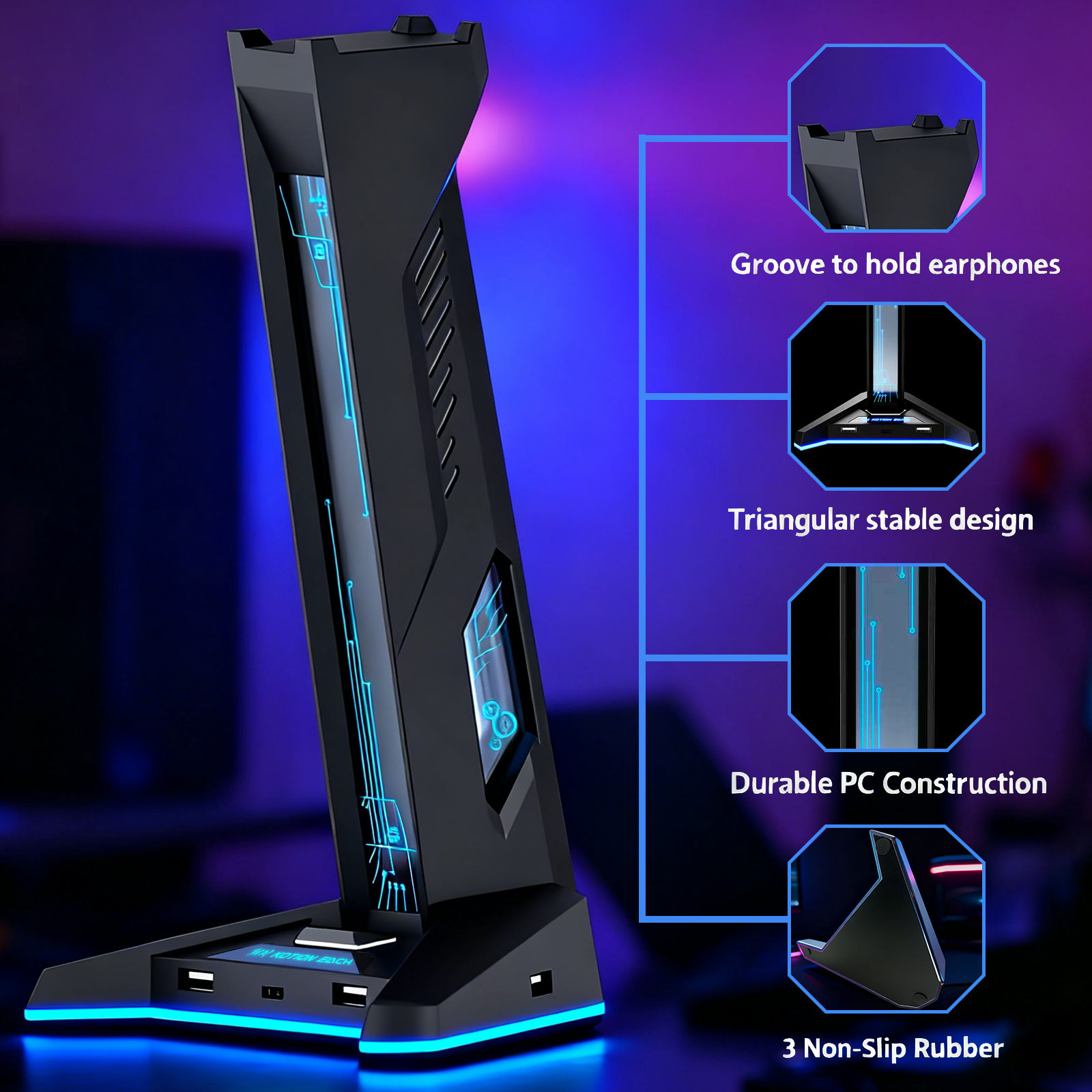 H74 RGB Headphone Stand with U – Esports Gaming Hub Bewertung und Preis