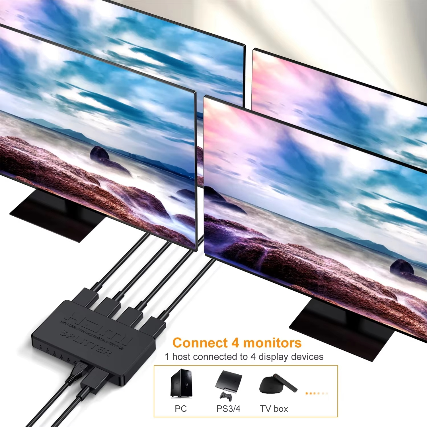 1 in 4 Out HDMI Splitter HD 4K – Esports Gaming Hub Bewertung und Preis