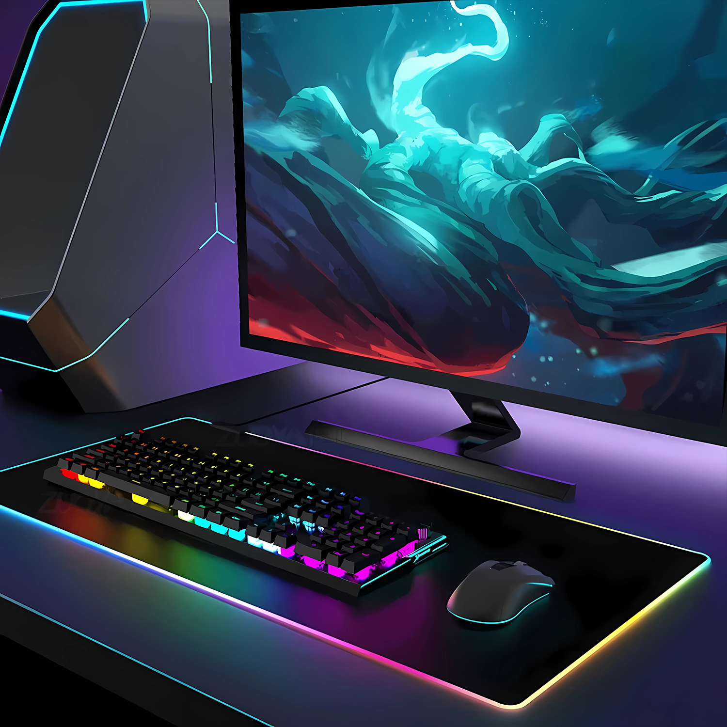 RGB HD Plaid Pattern Mousepad  – Esports Gaming Cabinet Bewertung und Preis